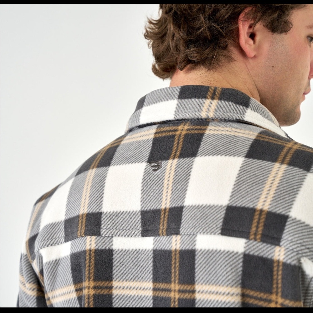 BURLEBO Shacket Coyote Plaid Button Down Shirt - Picture 7 of 7